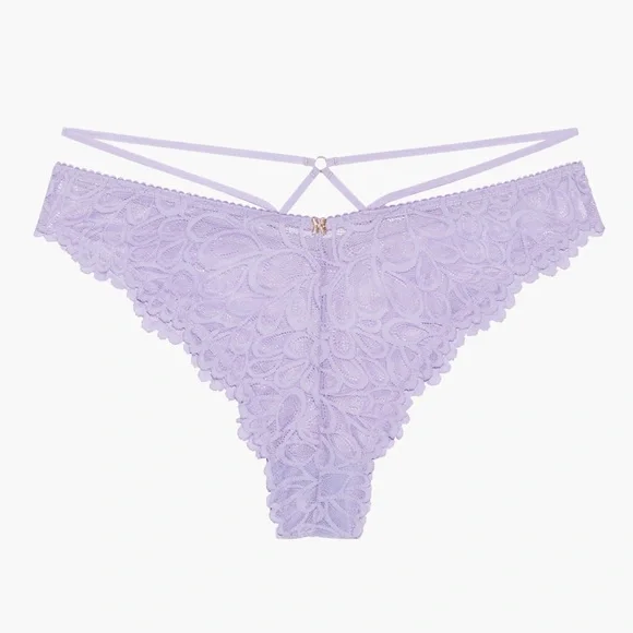 NWT Savage X Fenty Sorry Not Sorry Strappy Lace Brazilian Lavender Size 2X - Picture 1 of 7